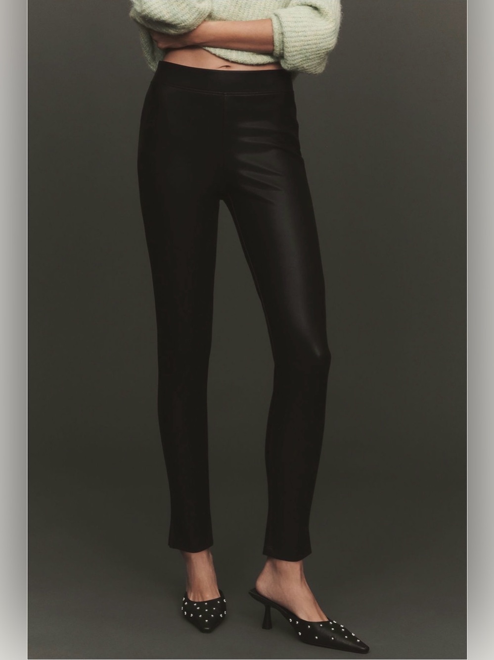 Anthropologie x Sanctuary Black Faux-Leather Runway Legging Pants NEW W TAGS!